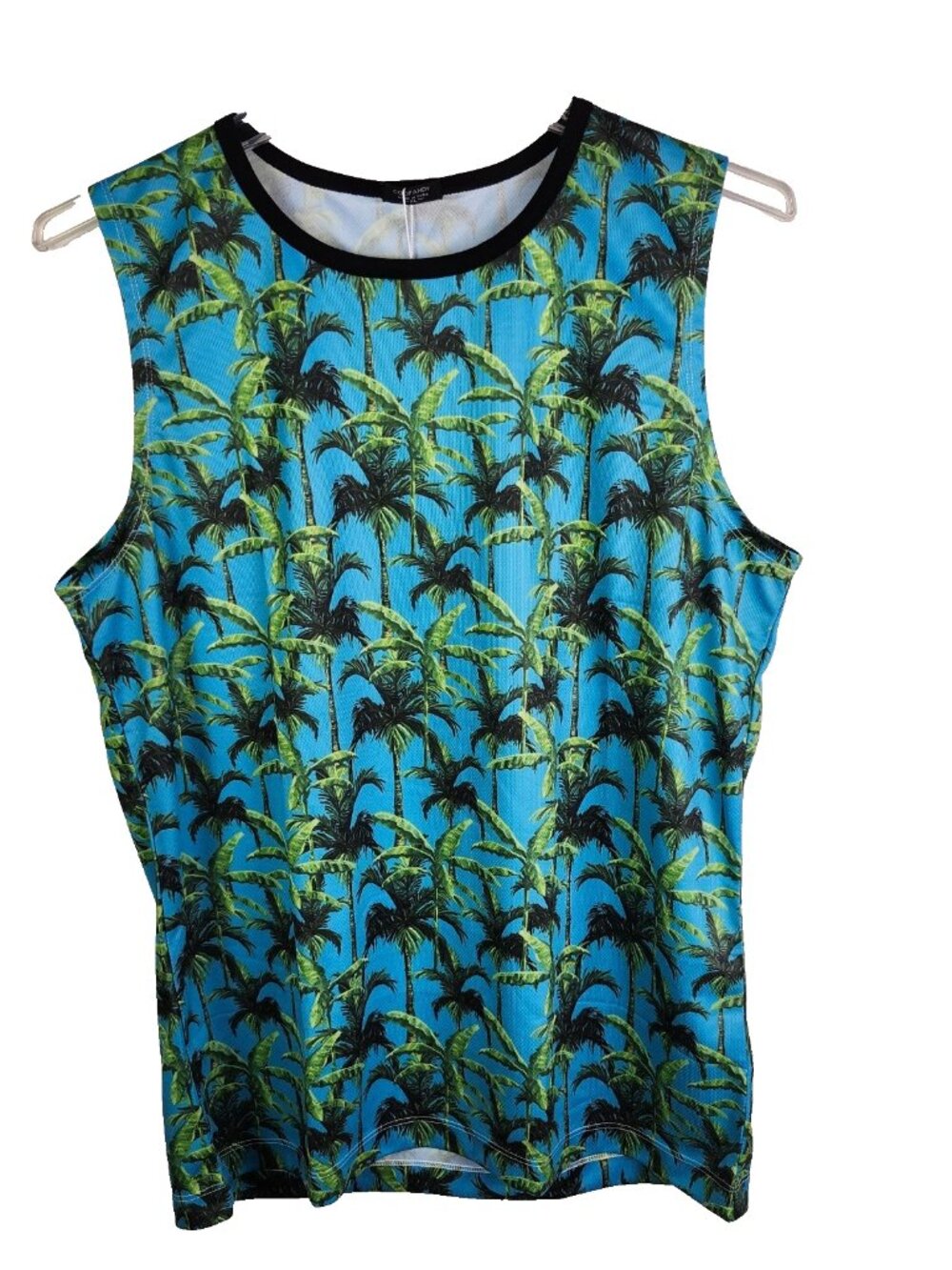 Coofandy Men All Over Print Tank Top Sleeveless Stretch Polyester Spandex XL